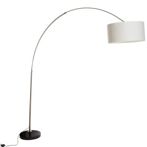 Ocelová oblouková lampa stínidlo krémová 50 cm – XXL