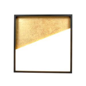 Nástěnné svítidlo LED Vista, zlatá/černá, 40 x 40 cm