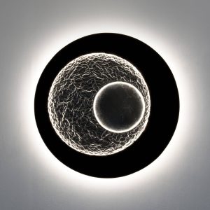 Nástěnné svítidlo Urano LED, hnědočernostříbrná, Ø 85 cm, železo