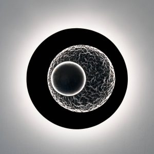 Nástěnné svítidlo Urano LED, hnědočernostříbrná, Ø 60 cm, železo