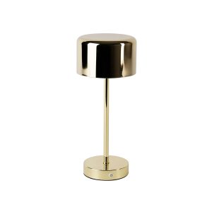 Moderní stolní lampa mosazná dobíjecí - Poppie