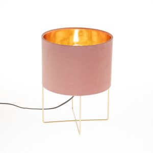 Moderne tafellamp roze met goud – Rosalina
