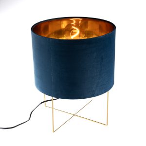 Moderne tafellamp blauw met goud – Rosalina