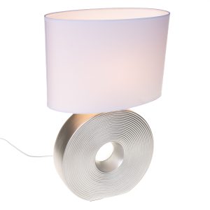 Landelijke tafellamp wit met staal – Ollo